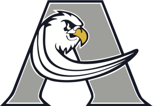 A grey and white logo with a stylized eagle. Letter "A" in design.