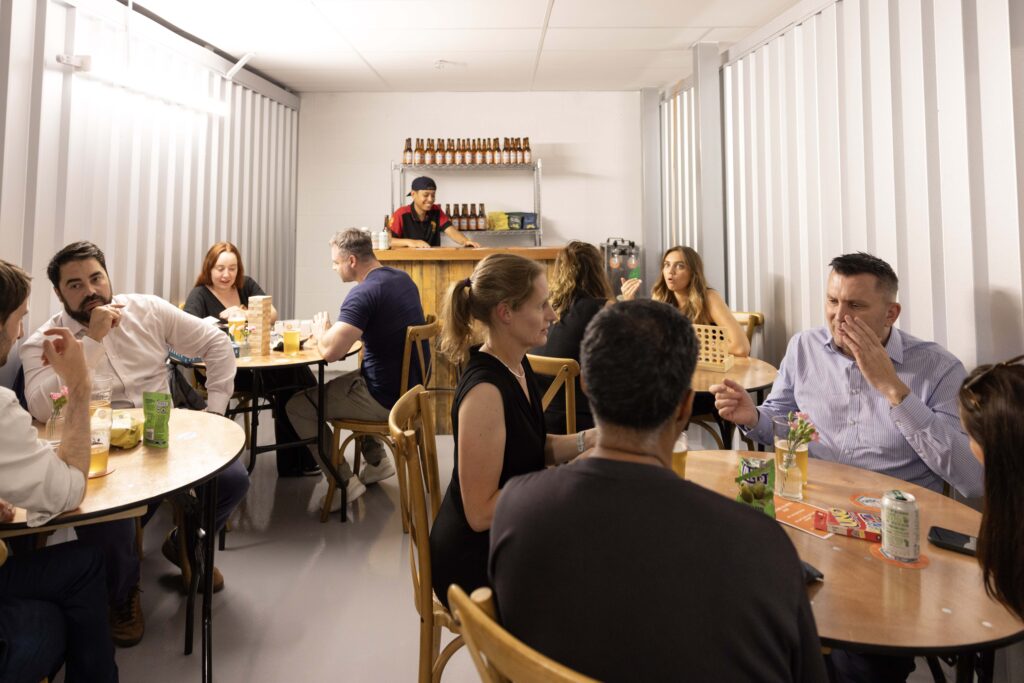 Pop-up micro pub inside an Attic Self Storage unit in Bermondsey