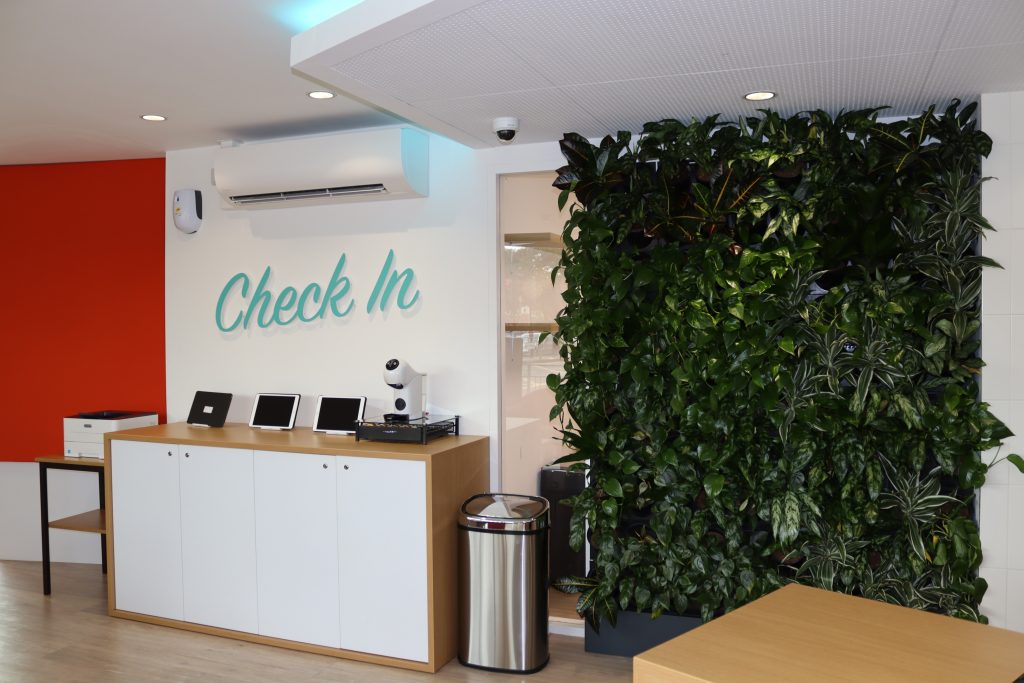 Check in desk at the store